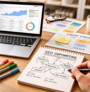 seo copywriting content strategy workspace